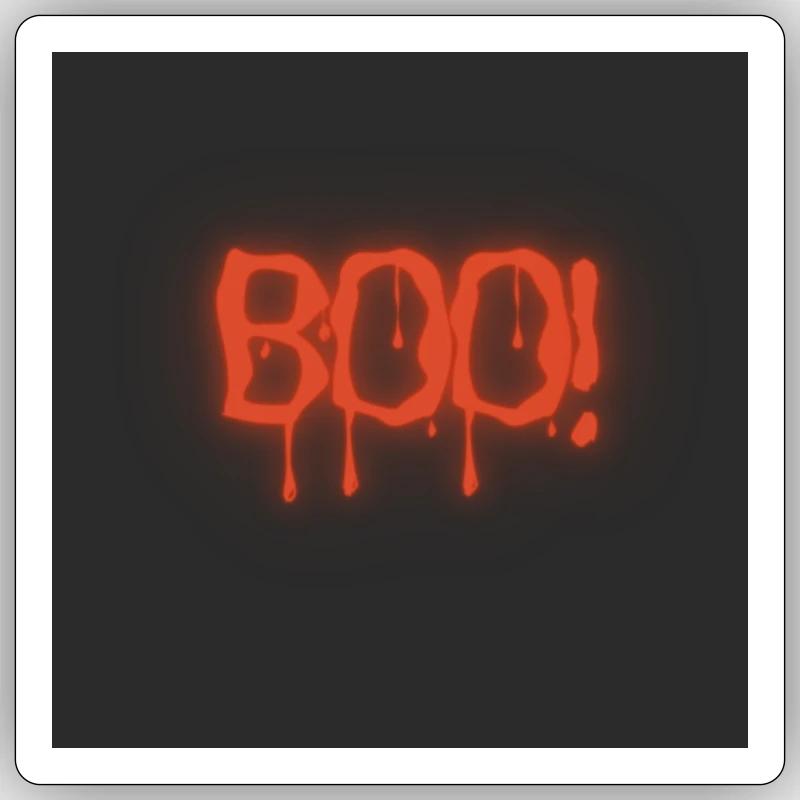 Boo - Sticker taille S (10 x 10 cm) - blanc mat