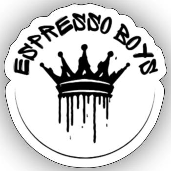Espresso Boys - Sticker Größe S (10 x 10 cm) - Mattweiß - Vorne