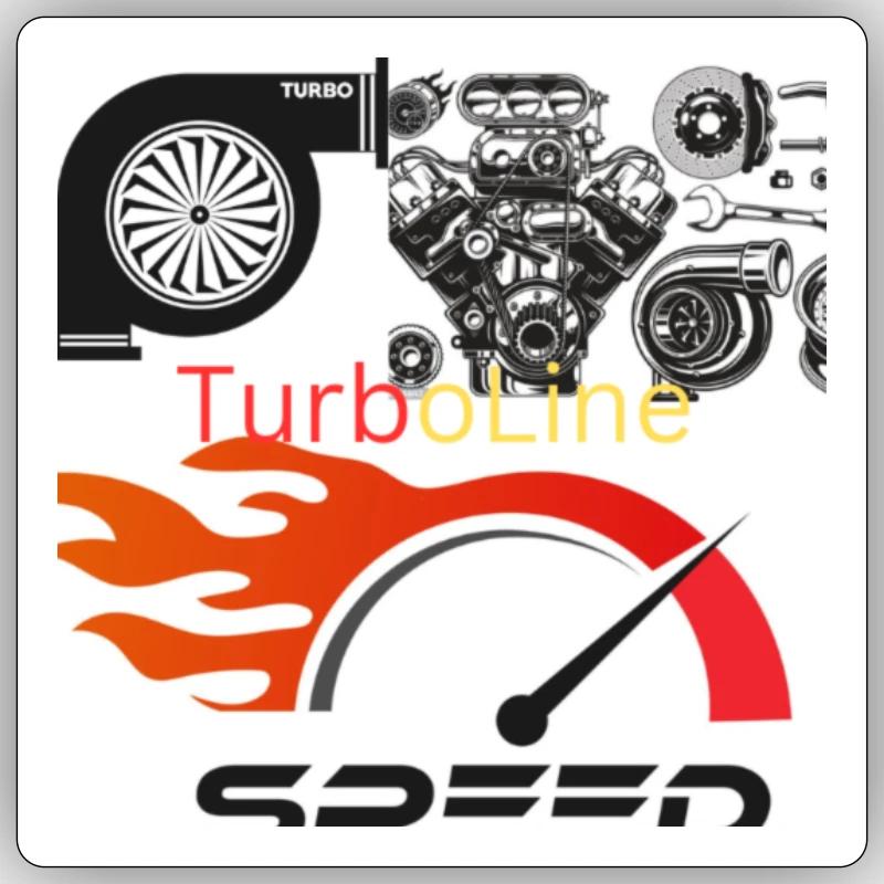 TurboLine - Sticker taille S (10 x 10 cm) - blanc mat