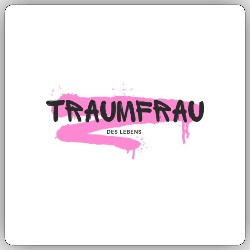 „Traumfrau“ Geschenk Valentinstag Sticker Größe S (10 x 10 cm)