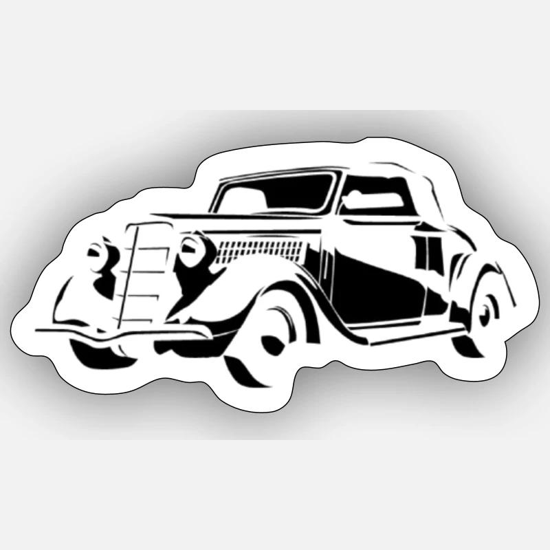 Oldtimer - Sticker Größe S (10 x 10 cm) - Mattweiß