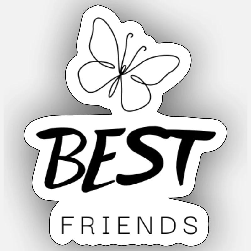 Beste Freunde - Sticker Größe S (10 x 10 cm) - Mattweiß
