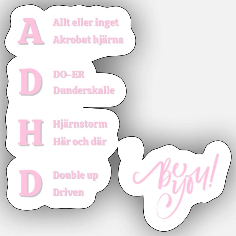 ADHS - Sticker Größe S (10 x 10 cm) - Mattweiß
