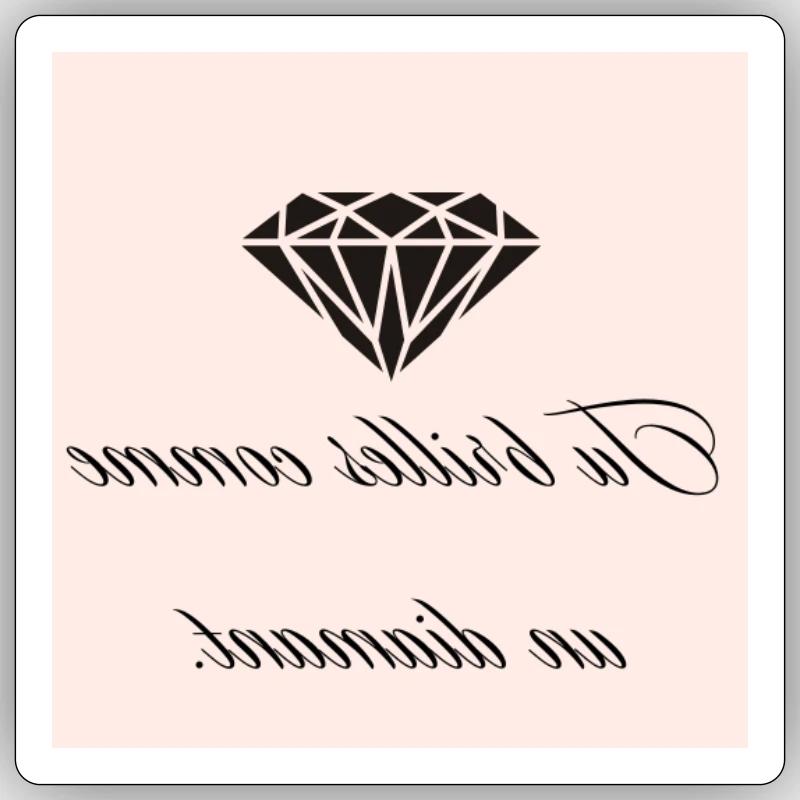 Dimension miroir - Sticker taille S (10 x 10 cm) - blanc mat