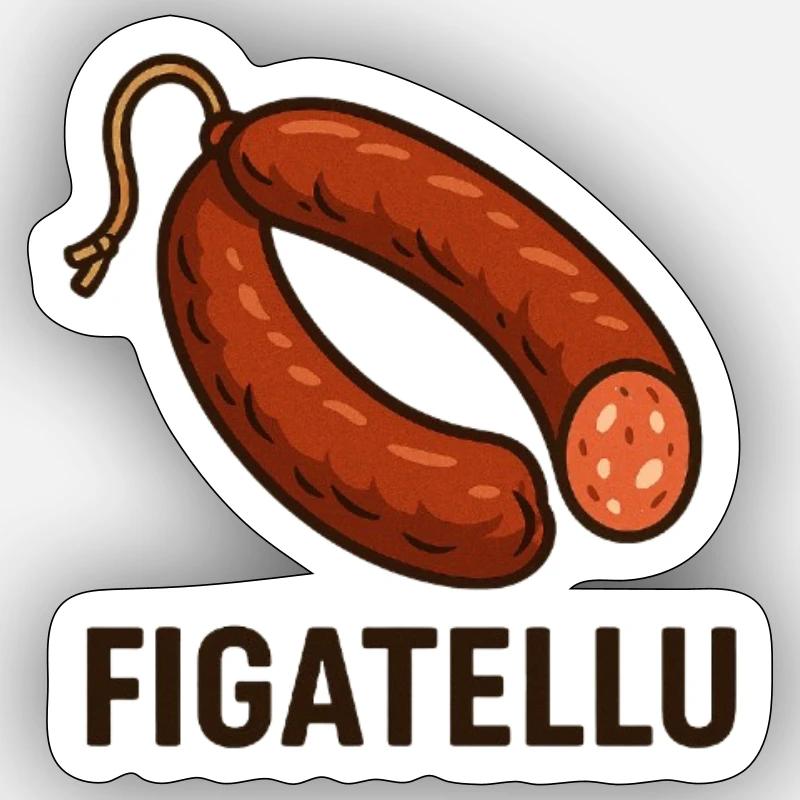 Figatellu - Sticker taille S (10 x 10 cm) - blanc mat