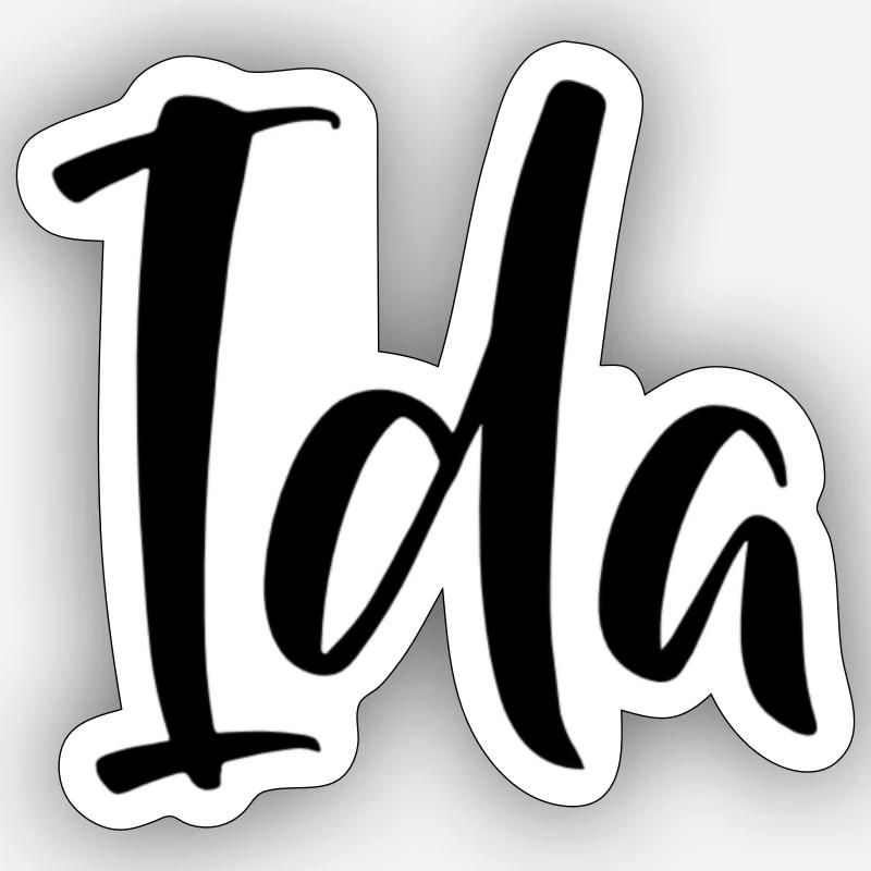 Nom - Ida - Sticker taille S (10 x 10 cm) - blanc mat
