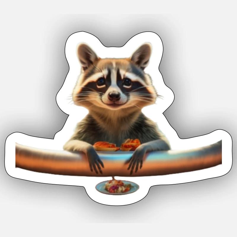 Racoon - Sticker size S (10 x 10 cm) - white matte