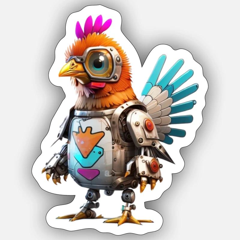 RobeChicken - Sticker Größe S (10 x 10 cm) - Mattweiß