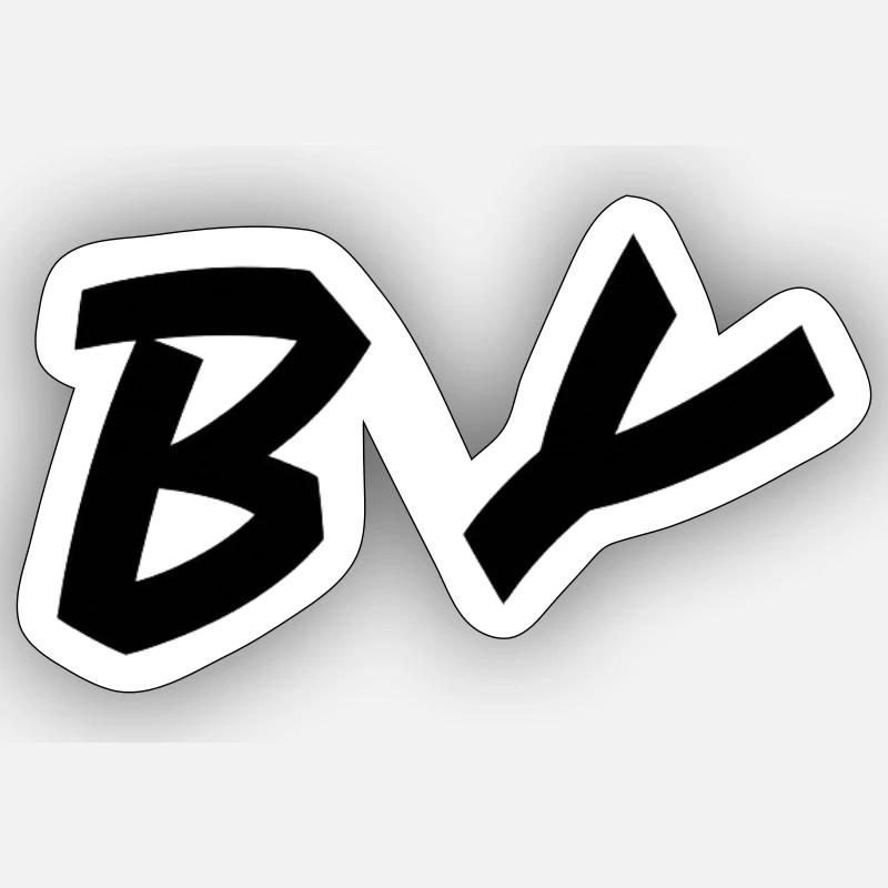 Brushstroke BY Monogram - Sticker taille S (10 x 10 cm) - blanc mat