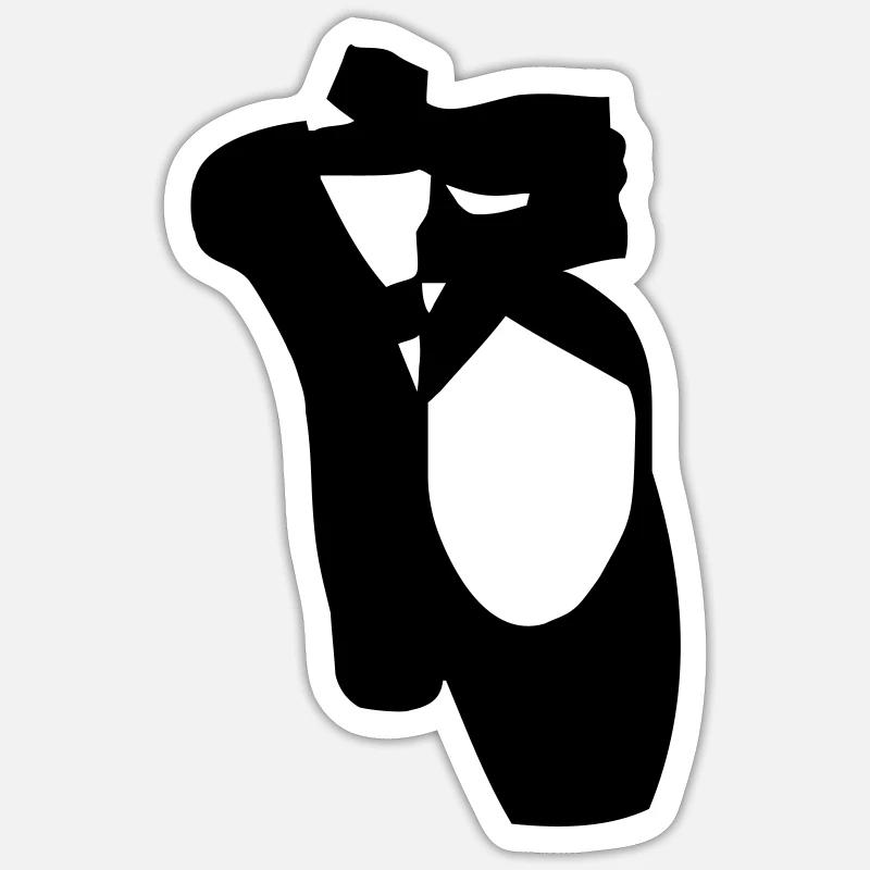 Ballet schuhe - Sticker Größe S (10 x 10 cm) - Mattweiß