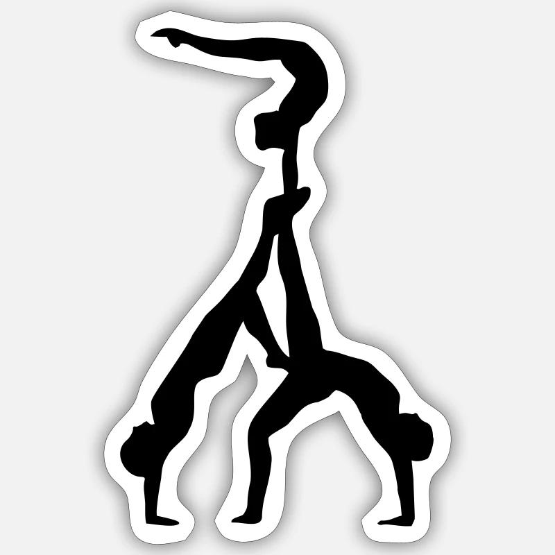 Akrobatik - Sticker Größe S (10 x 10 cm) - Mattweiß