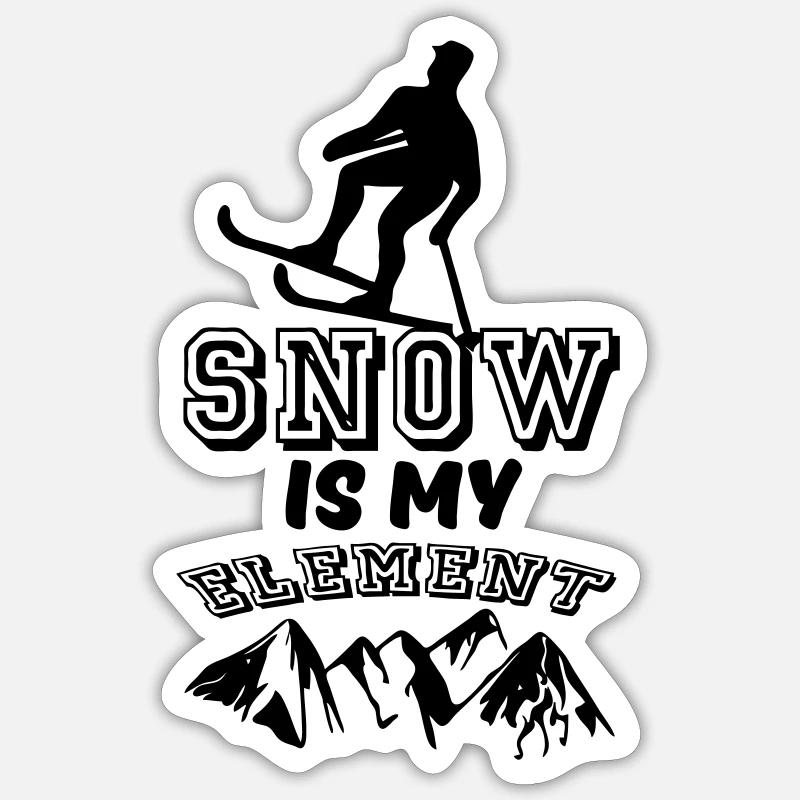 Snow is my Element - Sticker size S (10 x 10 cm) - white matte