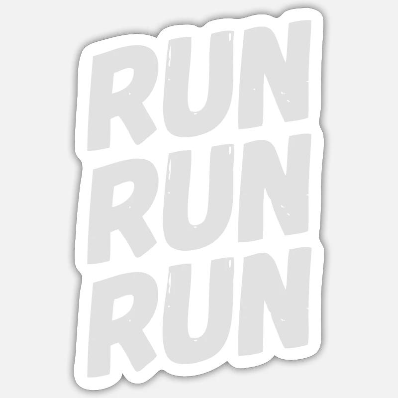 run run run - Sticker Größe S (10 x 10 cm) - Mattweiß
