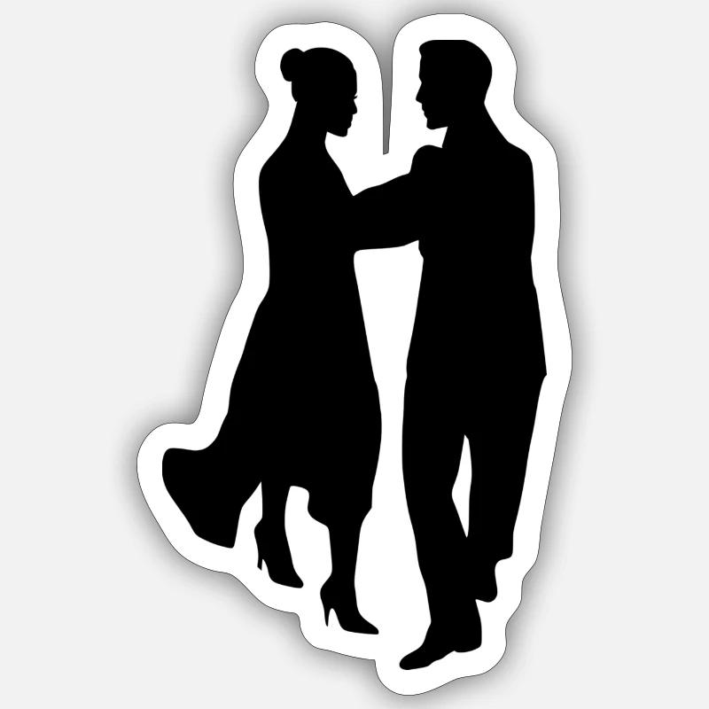 danse - Sticker taille S (10 x 10 cm) - blanc mat