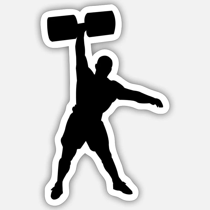 Strongman - Sticker taille S (10 x 10 cm) - blanc mat