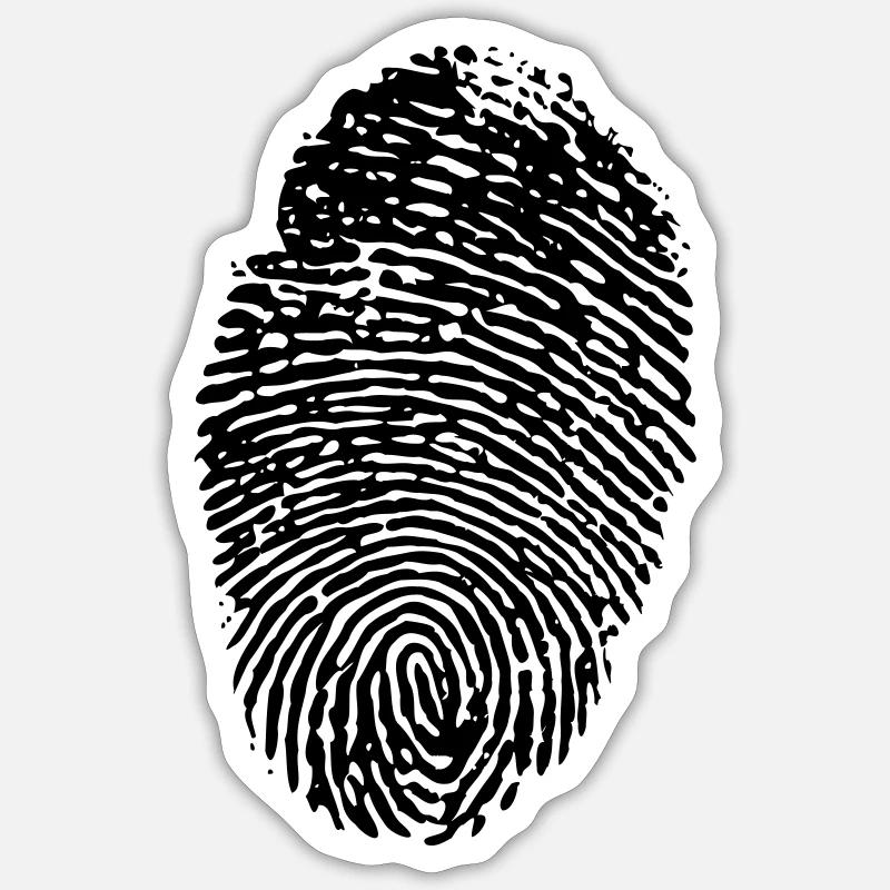 fingerprint plain invert - Sticker size S (10 x 10 cm) - white matte