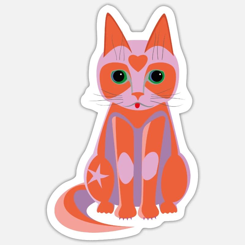 Kitty Lara - Sticker taille S (10 x 10 cm) - blanc mat