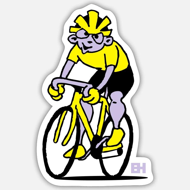 Radfahrer - Radsport - Sticker Größe S (10 x 10 cm) - Mattweiß
