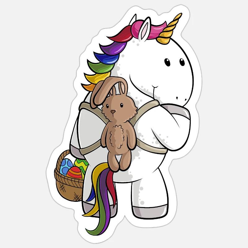 Oster Comic Einhorn Sticker Größe S (10 x 10 cm)