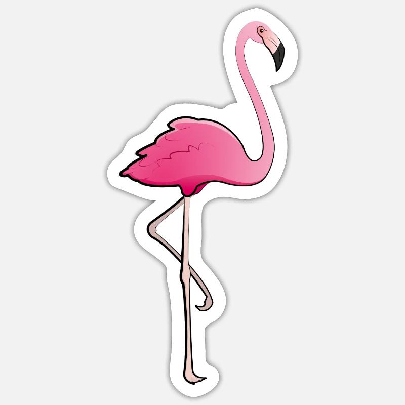 Flamingo - Sticker Größe S (10 x 10 cm) - Mattweiß