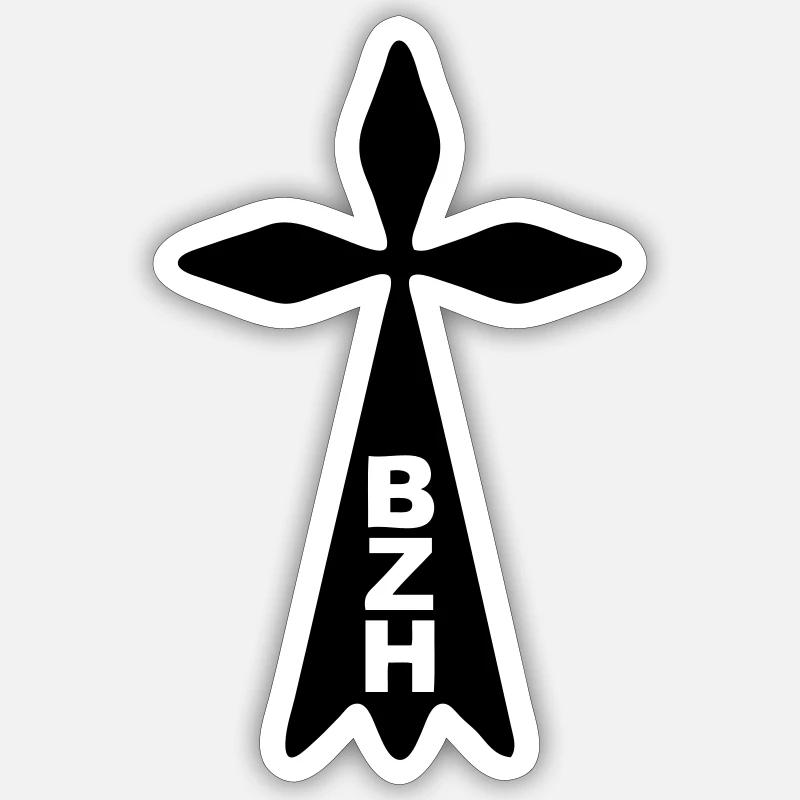 breizh hermine - Sticker taille S (10 x 10 cm) - blanc mat