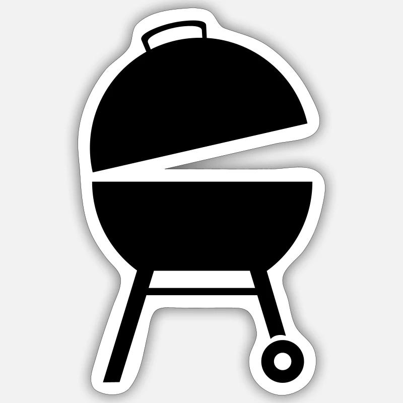 gril - Sticker taille S (10 x 10 cm) - blanc mat