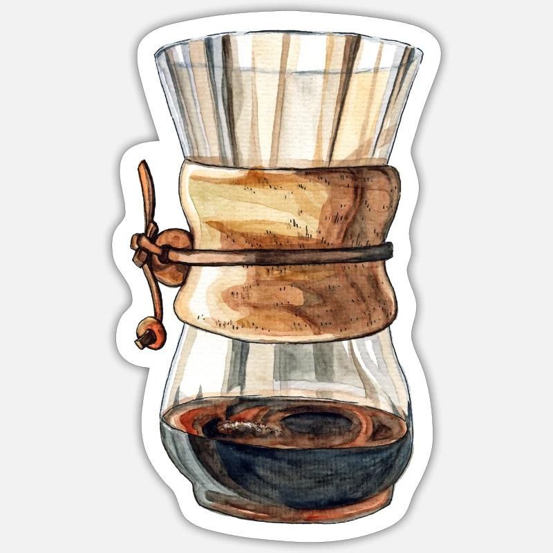 Chemex Karaffe - Sticker Größe S (10 x 10 cm) - Mattweiß