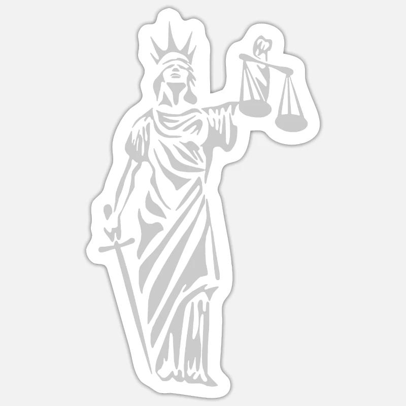 Justitia - Sticker size S (10 x 10 cm) - white matte