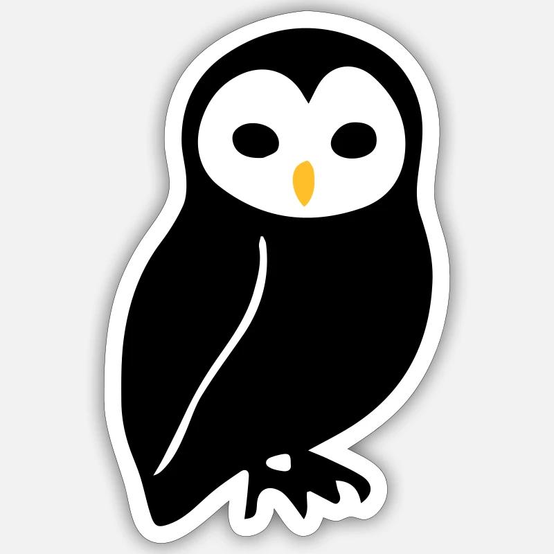 Owl - Sticker size S (10 x 10 cm) - white matte