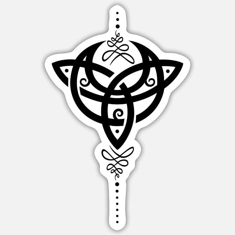 Celtic moon, Mondsichel mit Trinity Symbol. Sticker Größe S (10 x 10 cm)