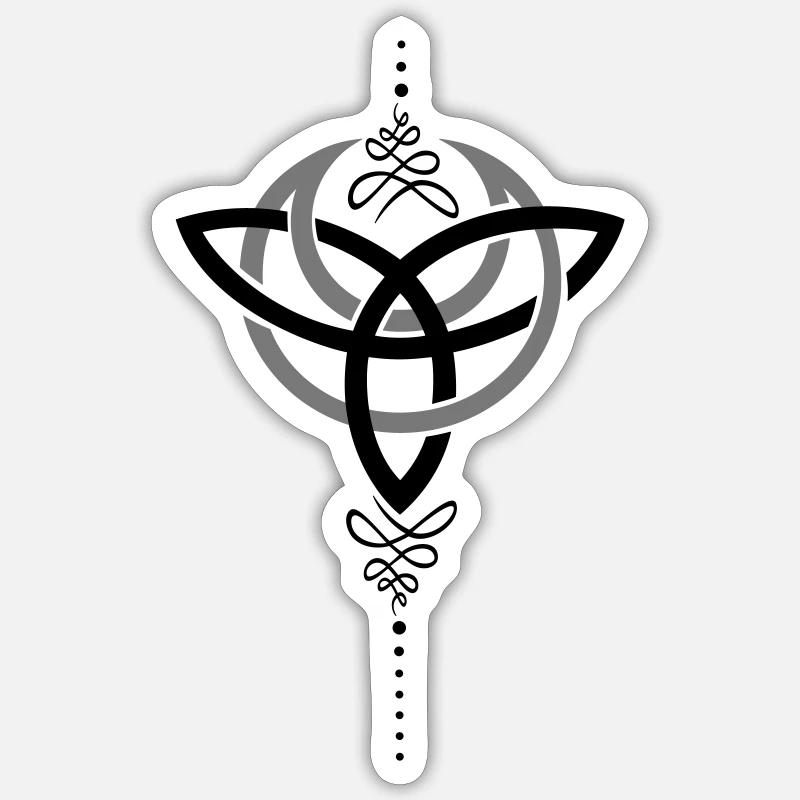 Celtic moon, Halbmond mit Trinity Symbol. Sticker Größe S (10 x 10 cm)