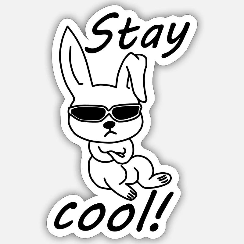 Cool Bunny Reste cool Sticker taille S (10 x 10 cm)