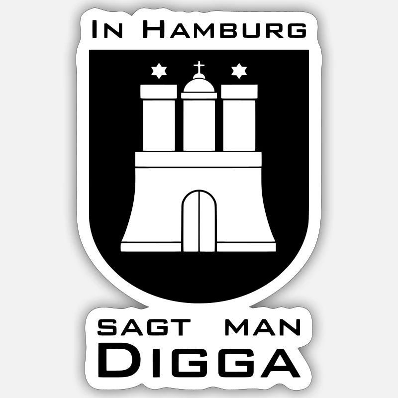 Hambourg Digga Sticker taille S (10 x 10 cm)