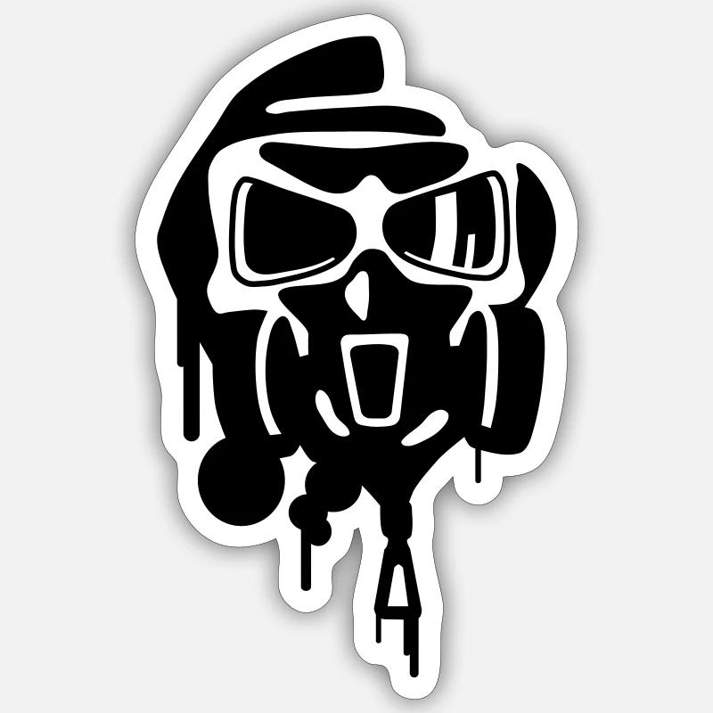 graffiti - Sticker taille S (10 x 10 cm) - blanc mat
