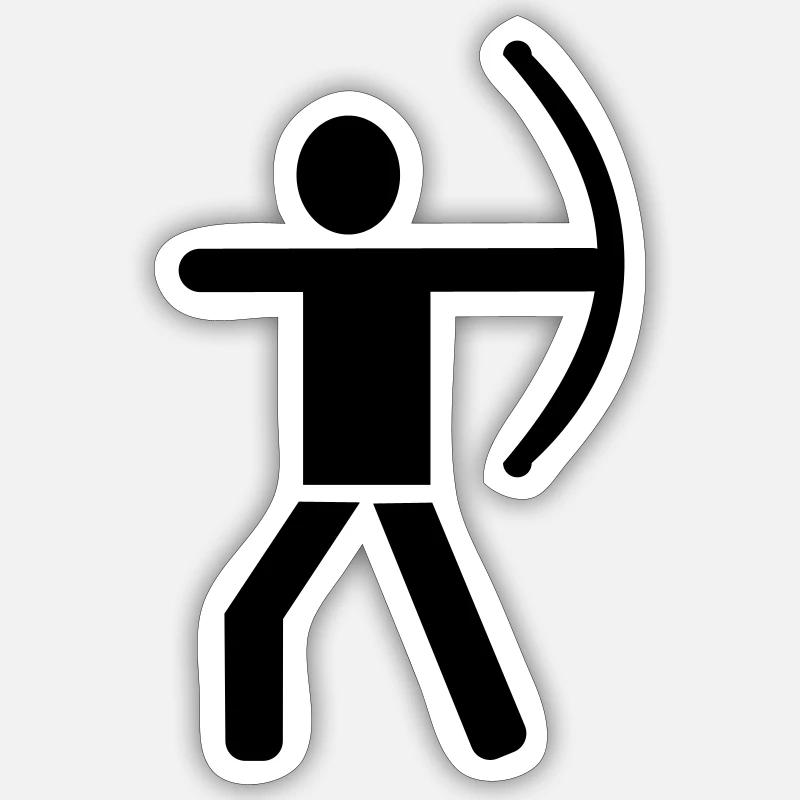 Archery - Sticker size S (10 x 10 cm) - white matte