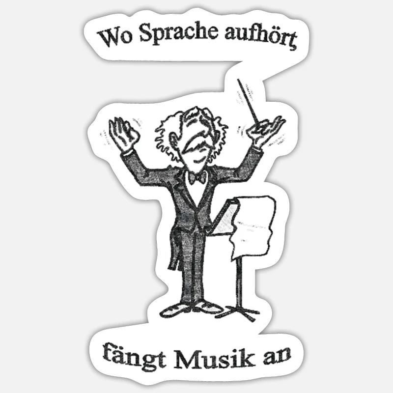 Dirigent mit Text sw Sticker Größe S (10 x 10 cm)