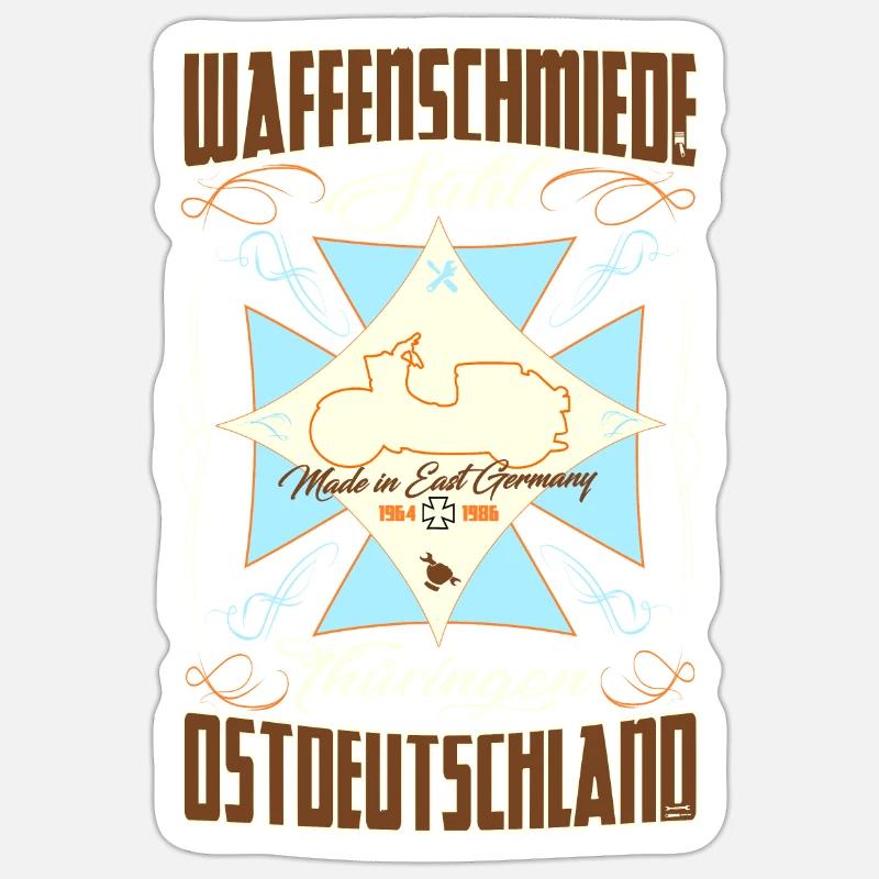 Simson Schwalbe KR51 Waffenschmiede DDR VEB IFA - Sticker Größe S (10 x 10 cm) - Mattweiß