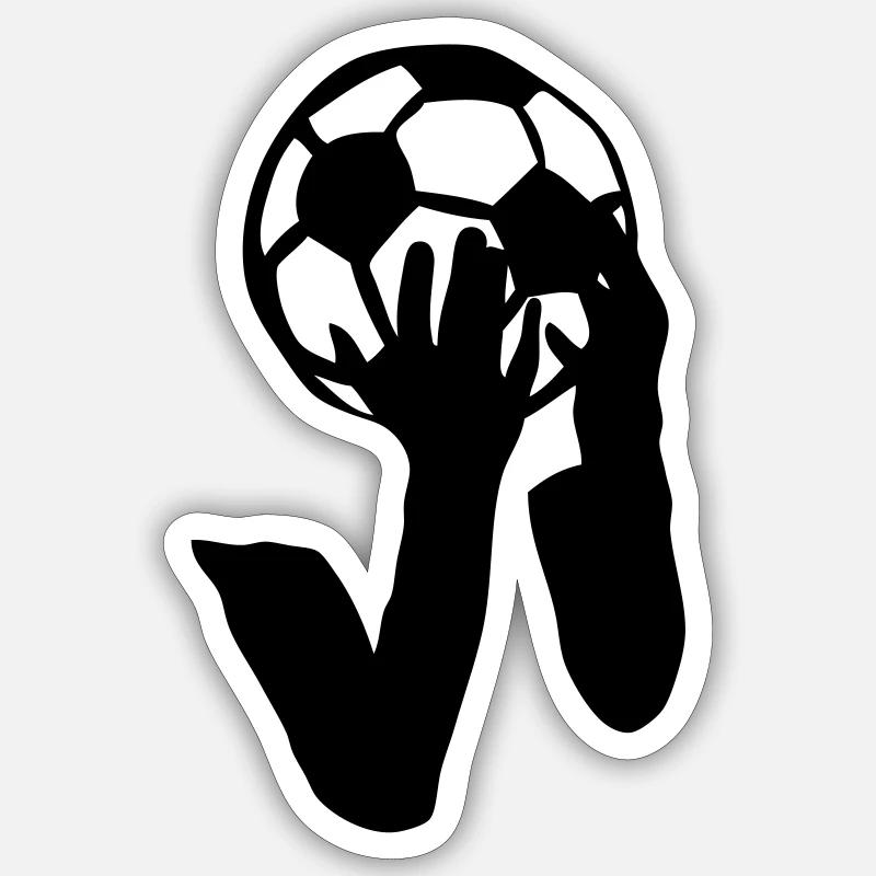 Fußball Kopfgriff Logo - Sticker Größe S (10 x 10 cm) - Mattweiß