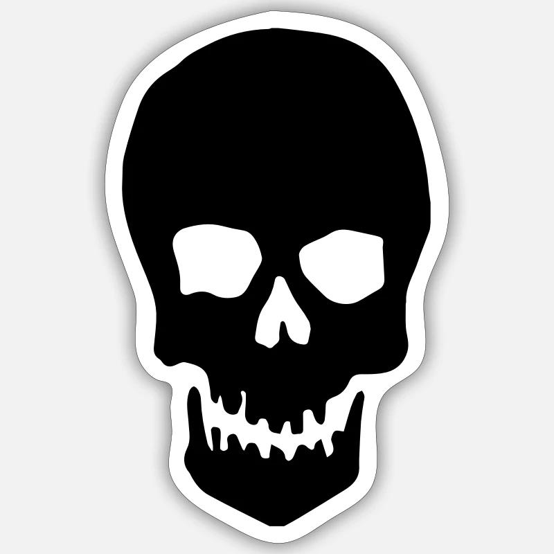 Skull - Sticker taille S (10 x 10 cm) - blanc mat