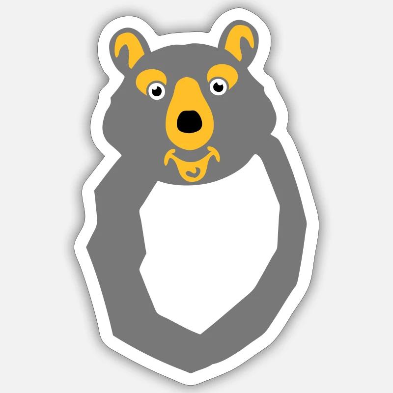 bear letter o drawing - Sticker size S (10 x 10 cm) - white matte
