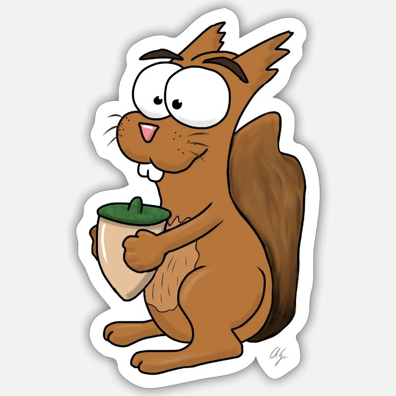 Nutty - Sticker size S (10 x 10 cm) - white matte