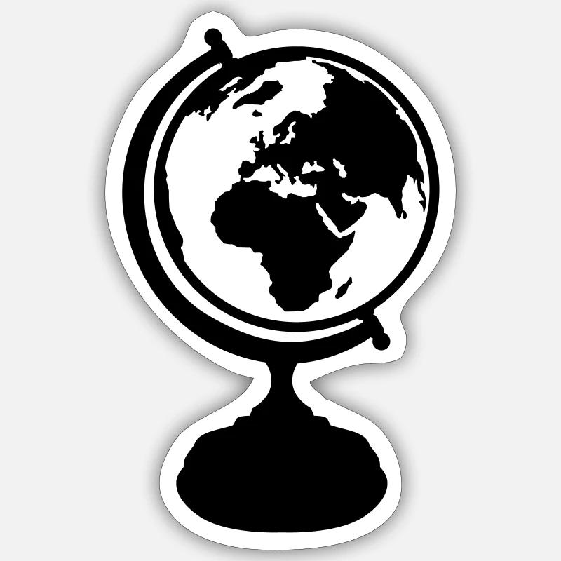 Globe - Sticker taille S (10 x 10 cm) - blanc mat