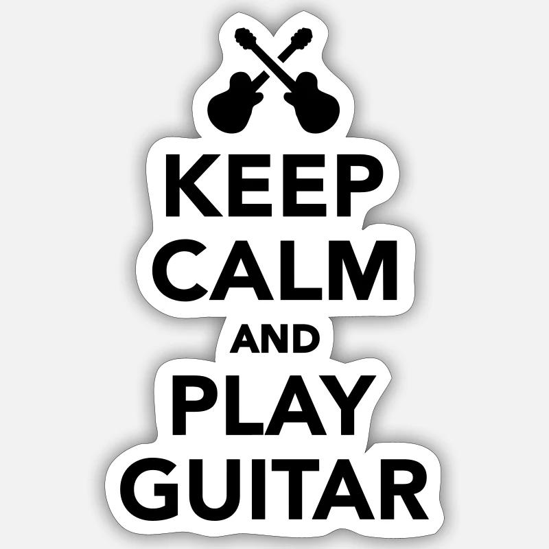 Keep calm and Play guitar Sticker taille S (10 x 10 cm)