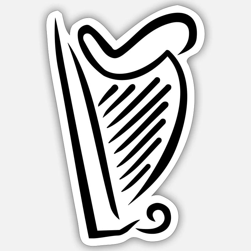 Harp - Sticker size S (10 x 10 cm) - white matte