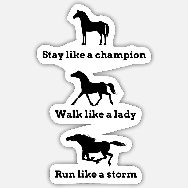 Cheval - Sticker taille S (10 x 10 cm) - blanc mat