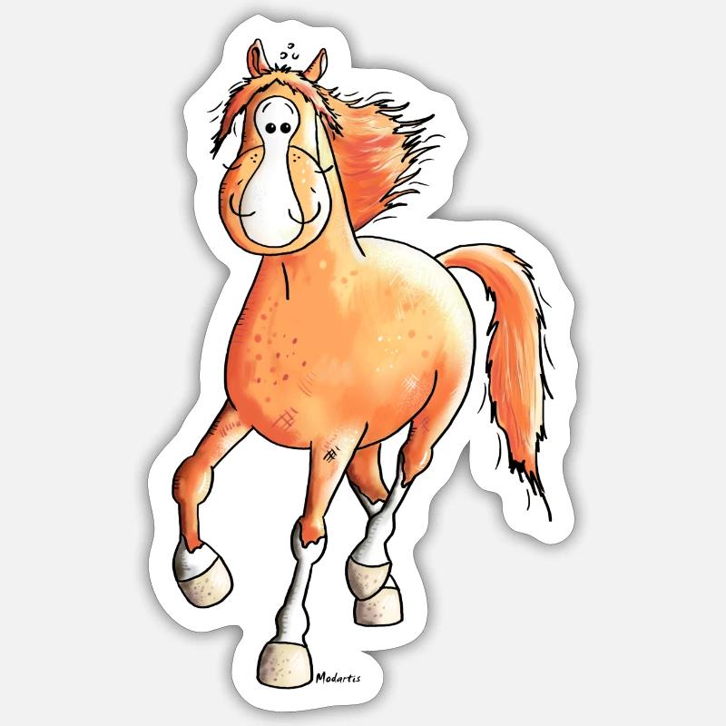 Cheval douce - Sticker taille S (10 x 10 cm) - blanc mat