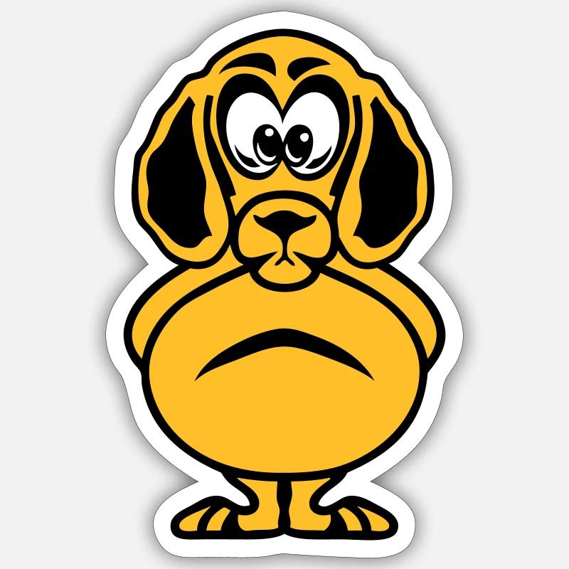 dog head drawing animals child - Sticker size S (10 x 10 cm) - white matte