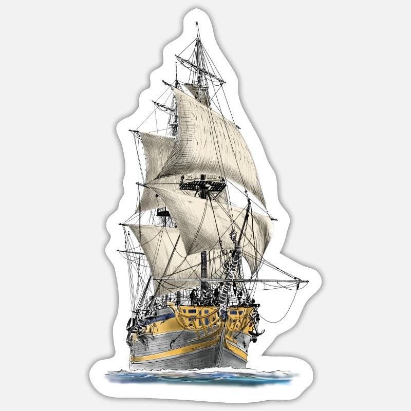 sailing ship - Sticker size S (10 x 10 cm) - white matte