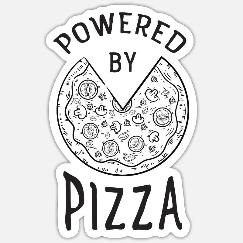 Powered By Pizza - Sticker size S (10 x 10 cm) - white matte