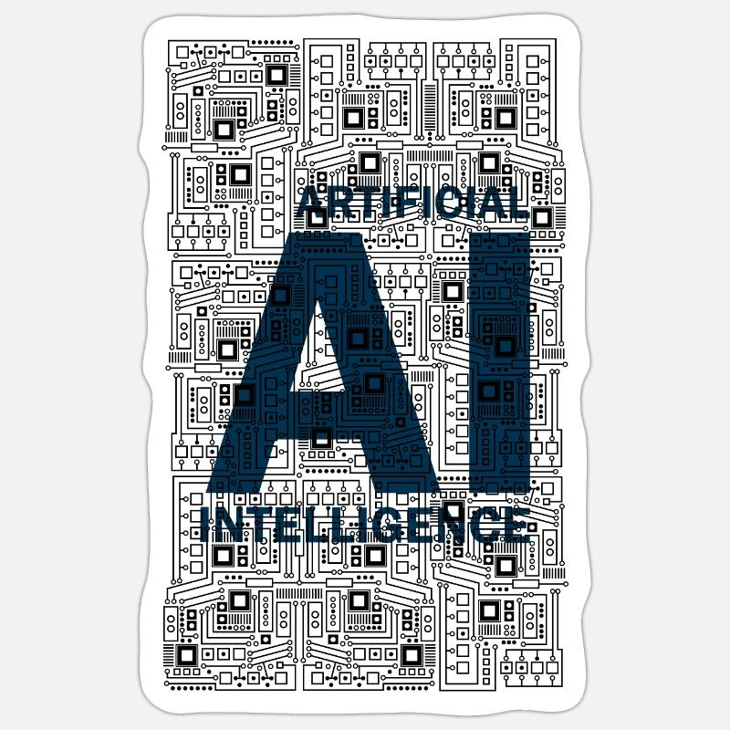 AI - Artificial intelligence - KI - Sticker Größe S (10 x 10 cm) - Mattweiß